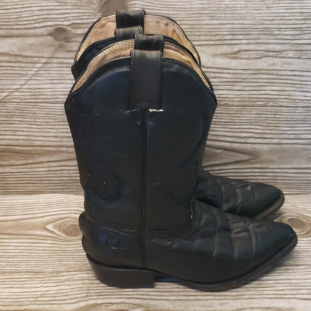 Croc embosed cowboy youth boots size 13